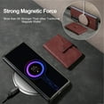thumbnail image 5 of Detachable Magnetic Phone Cases Compatible with Samsung Galaxy Z Fold 6, Case with Card Holder, Support Magnetic Wireless Charger, Classic PU Leather Kickstand Wallet Phone Cover, Winered, 5 of 6