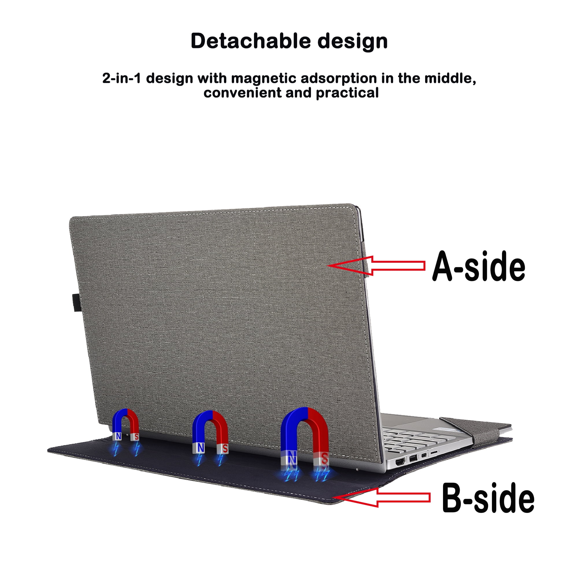 Laptop Case Cover for Lenovo IdeaPad Slim 5 13ARP10 (13.3 inch Gen10) Notebook PC Sleeve,Detachable PU leather Protective shell Bag Accessories