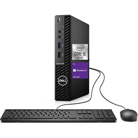 Restored Dell OptiPlex 3080 Micro PC | Intel Core i5-10500T | 8GB RAM | 256GB SSD | Windows 11 Pro | Wi-Fi+ BT | Mini Desktop Computer