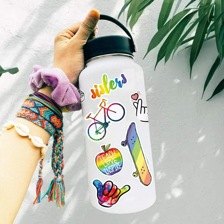 AIMEDYOU Water Bottle Stickers 101 Pcs Waterproof Cute Vinyl Aesthetic Vsco  Colorful Stickers for Water Bottle Hydroflask Laptop Computer Skateboard