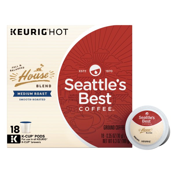 Seattle's Best Coffee House Blend Medium Roast Single Cup Coffee for
