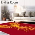 thumbnail image 2 of ODIKA 6'x9' Machine Washable Non-Slip Area Rug, Phoenix Flame Tufted Floor with Rising Fire Design High Traffic Rug, Red, 699907, 2 of 7