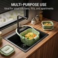 thumbnail image 4 of Foldable Hanging Sink Drain Basket Stretchable Kitchen Colander with Flip Cover Space Saving Food Strainer, Multi-functional Faucet Storage Rack Draining for Fruits Vegetables Utensils, 4 of 6