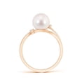 thumbnail image 2 of ANGARA Japanese Akoya Cultured Pearl Bypass Split Shank Ring in 14K Rose Gold for Women | June Birthstone, Birthday, Anniversary, Jewelry Gift for Women | Pearl Ring, 2 of 7