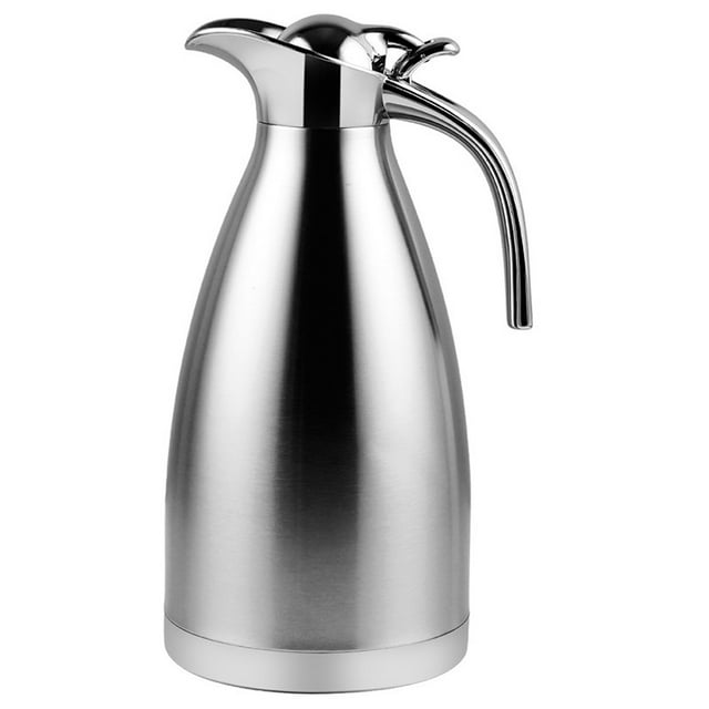 VALINK 2L Bouilloire à Café en Acier Inoxydable pour Garder Chaud 2 Couche Isolation Pot Ménage