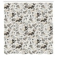 thumbnail image 2 of Ambesonne Floral Shower Curtain, Shabby Blooms Nature Print, 69"Wx70"L, Dark Tan, 2 of 4