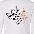 thumbnail image 4 of Inktastic Texas Home is Where The Heart is with Watercolor Floral Long Sleeve Youth T-Shirt, 4 of 5
