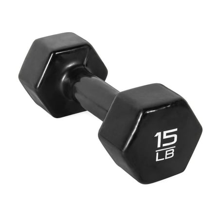 CAP Barbell, 15lb Vinyl-Coated Dumbbell, Single