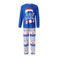 thumbnail image 1 of Christmas Family Matching Pajamas Long Sleeve Letter Printed Plaid Tops Elastic Waist Long Pants, 1 of 9