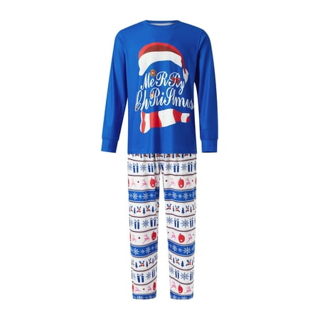 

Bmnmsl Christmas Family Matching Pajamas Long Sleeve Letter Plaid Tops Long Pants Sleep Wear Set