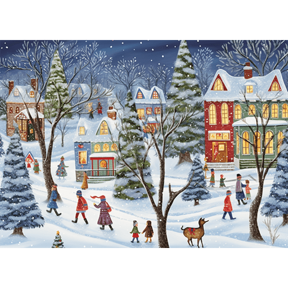 jigsaw puzzles 500 pieces Christmas Cheer Advent Calendar Christmas snowy day Formation wooden Challenging Puzzle Perfect for Game Night 20.4'' x 14.9''