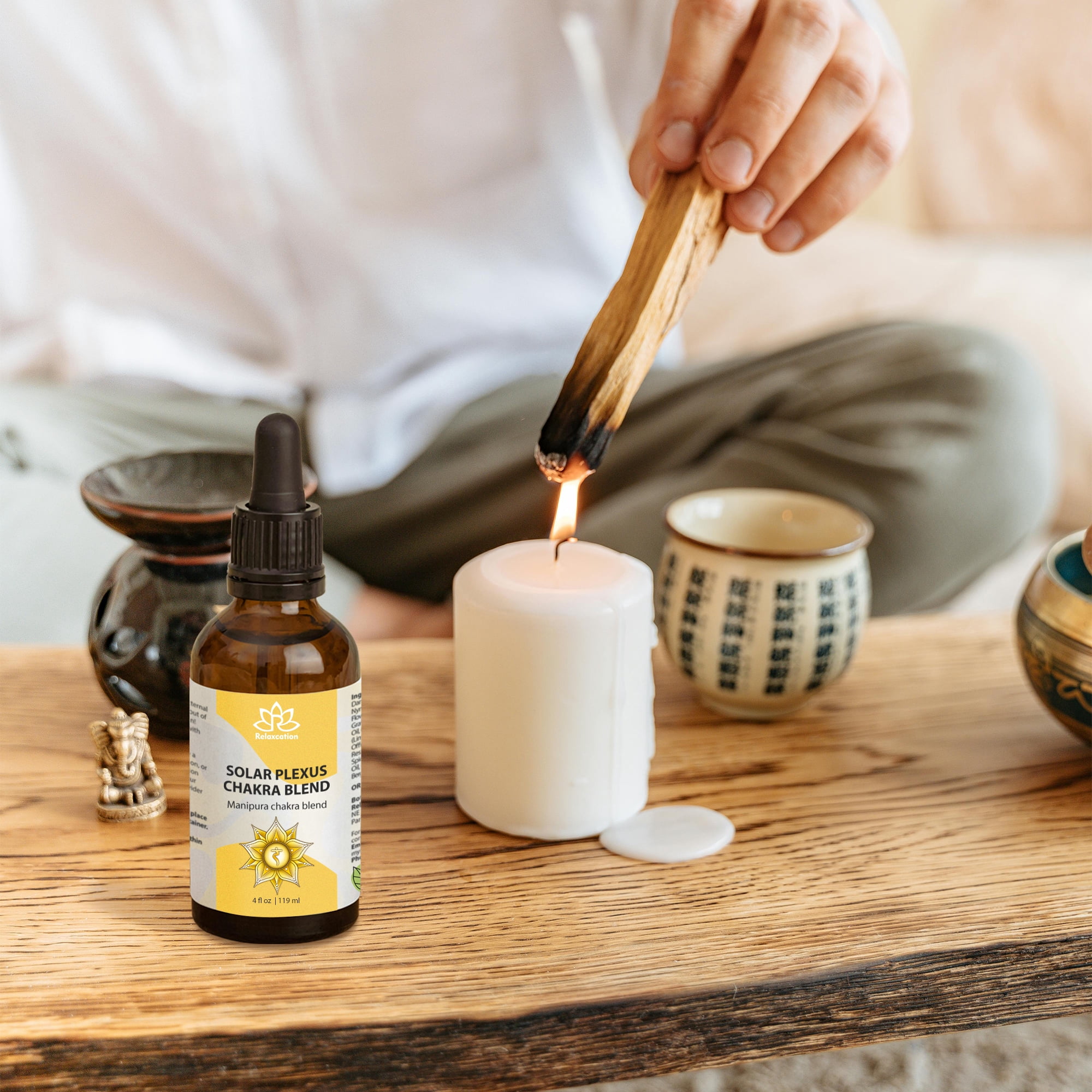Solar Plexus Chakra Essential Oil Blend (Manipura) – Aromatherapy Diffuser Oil 4 fl.oz by Relaxcation