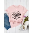 thumbnail image 5 of Nlife Women Daisy Print Round Neck Short Sleeve T-Shirt, 5 of 8