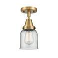 thumbnail image 2 of Innovations Lighting  Caden Bell - 1 Light 5" Flush Mount Clear/Brushed Brass, 2 of 5
