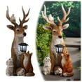 thumbnail image 2 of Garden Lamps Outdoor Solar Statue Lamps Deer Rabbit Hedgehog Wolf Modeling Sculpture Lights Energy Saving Resin Figurine for Garden Yard Decoration, 2 of 9