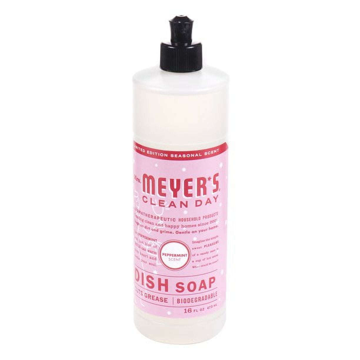 Mrs. Meyer's Clean Day Liquid Dish Soap, Peppermint Scent, 16 Fluid Ounce, 6 Count