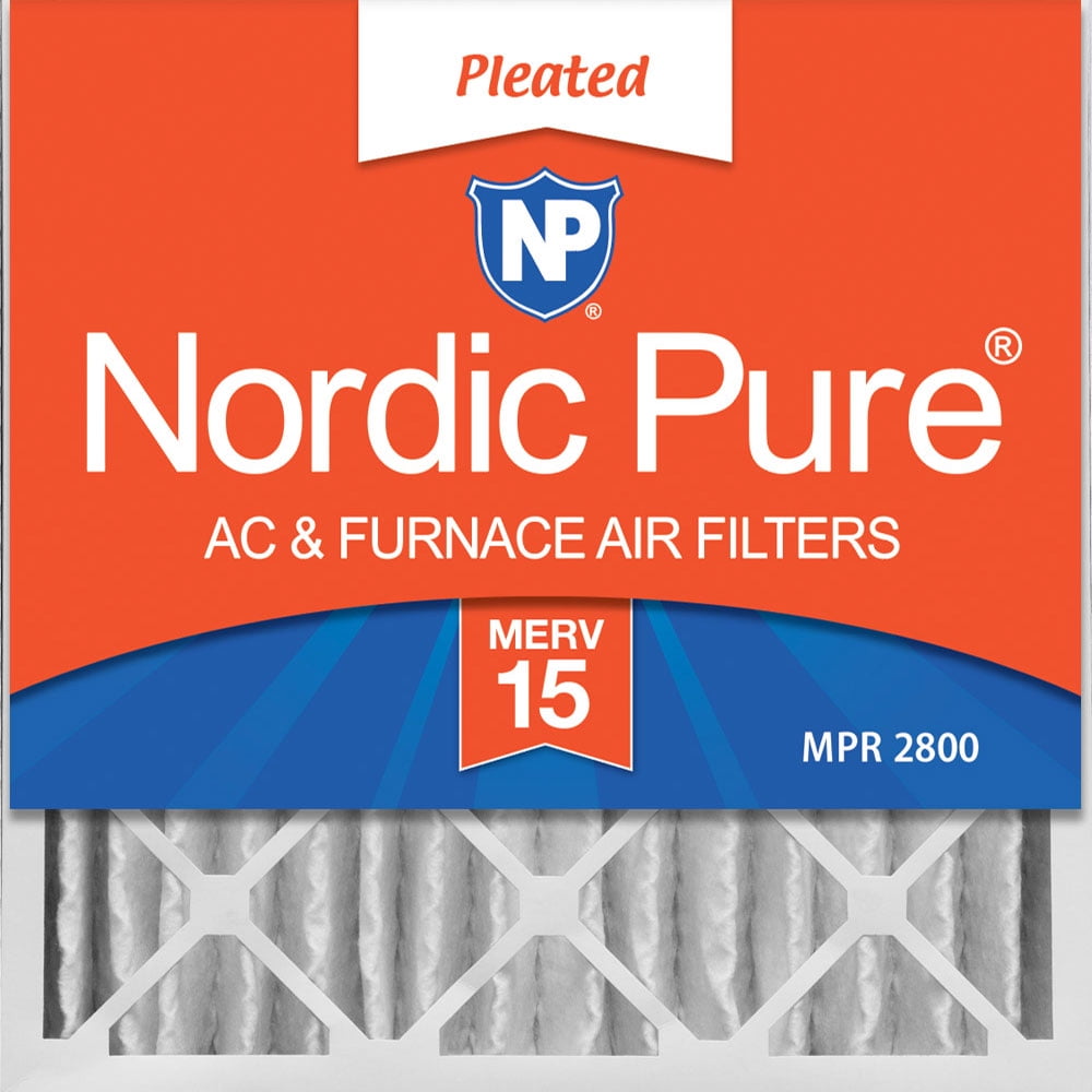 Nordic Pure 16_3/8x21_1/2x1 Exact MERV 13 Pleated AC Furnace Air Filters 2 Pack 