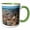 Green/White, variant on 3drose, Usa, Michigan. Rounded Boulders on 12 Mile Beach., 11oz Two-tone Green Mug