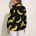 thumbnail image 2 of Bananas On Black Background Long Sleeve Blouse Woman Streetwear Casual Shirts Summer Oversize Woman Streetwear Clothing Birthday Present, 2 of 7