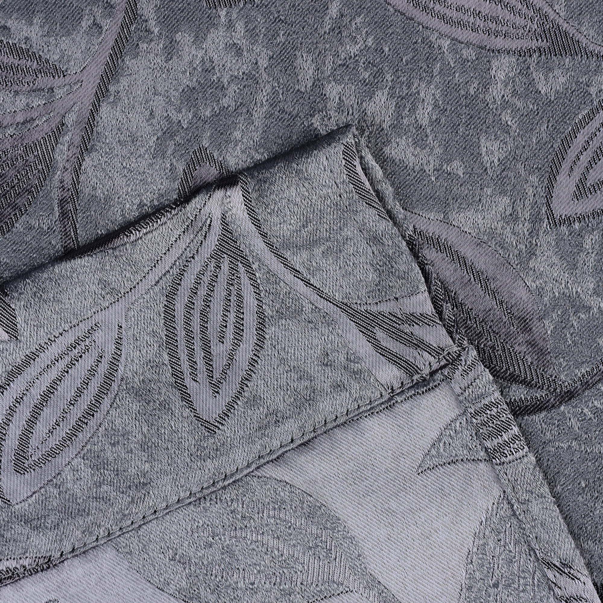 Superior Blackout Leaves Curtains Set of 2, Light Filtering Grommet Curtain Panel Set, Charcoal, 52"W x 72"L