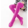 thumbnail image 2 of 1/2 Pairs Women's Thigh High Socks Over the Knee Cable Knit Boot Socks, Long Warm Fashion Leg Warmers Winter, 2 of 6