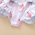 thumbnail image 6 of Seyurigaoka Girl’s Cute Bow Cake Pattern Backless Ruffles Suspender Swimsuit, 6 of 8