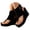 Black, variant on Suede Platform Sandals for Women 2026 Casual Wedge Flip Flops Ankle Buckle Square Toe Slingback Dressy Ankle Boots (Khaki,8.5)