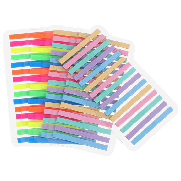 Masteelf 5pcs Transparent Sticky Notepads Fine Tabs Fluorescent Self-Adhesive Sticky Notepads Thin Text Marker Tabs For Annotating