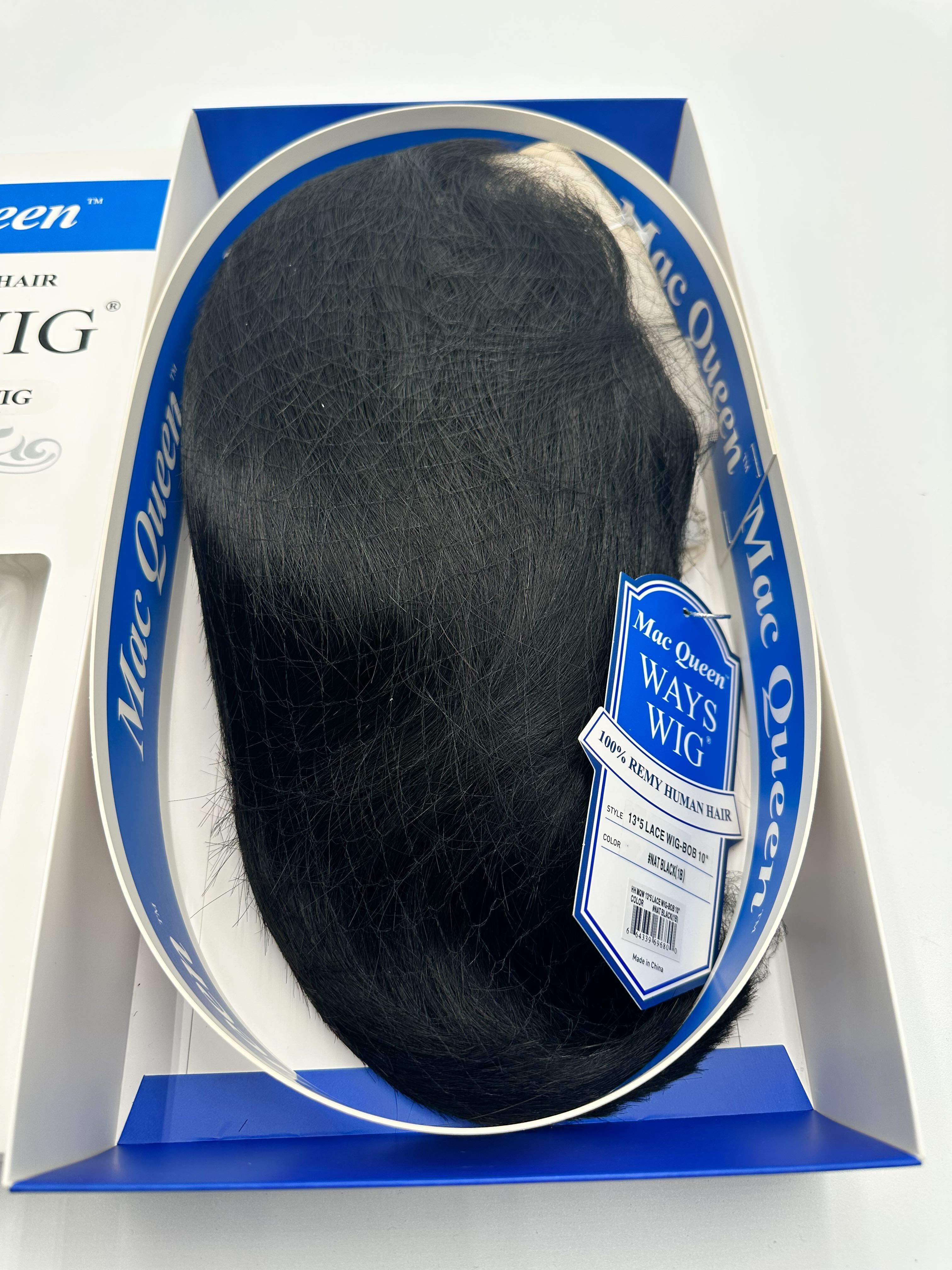 Mac Queen Ways Wig 13x5 100 Percent Remy Human Hair Lace Front Wig Bob 10 Inch