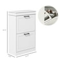 thumbnail image 3 of HOMCOM Shoe Cabinet with 2 Flip Drawers for 10 Pairs of Shoes, White, 3 of 8