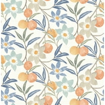 Chesapeake Passiflora Blue Fruit and Floral Wallpaper