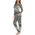 thumbnail image 2 of Suhoaziia Sleepwear Set Southwest Aztec Hummingbird Durable Long Sleeve Top & Pants Family Gift Fit Womens Size L,Elastic Aesthetic Nightwear Home Life Walking Daily Wear, 2 of 4