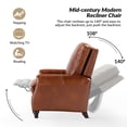 thumbnail image 3 of HULALA HOME Cigar Mid-century Modern Genuine Leather Recliner with Nailhead Trim by  SADDLE, 3 of 5