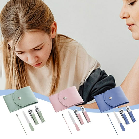 PRETXORVE Nail Scissors Nail Clippers Set Flat Nail Clippers Off-Angle Nail Clippers Adult Home Nail Clippers Ear Spoon