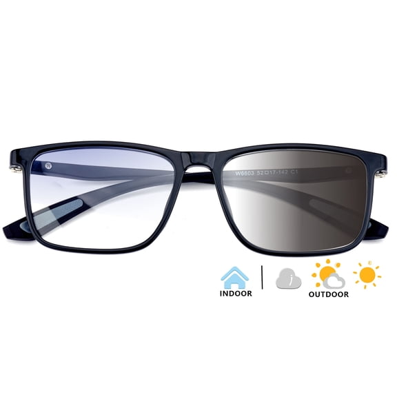 Distance Nearsighted Glasses For Men, Near Sighted Vision Driving Farsighted Myopia Eyeglasses, Shortsighted See Far Sight Non Prescription Frame, Anti Blue Light Computer Photochromic Eyewear -1.0