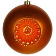 thumbnail image 2 of Ornement Boule de Noël Incassable Orange Brûlé Rétro Réflecteur 8" (200mm), 2 of 2