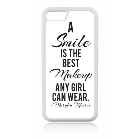 Smile is the Best Makeup Quote White Rubber Case for the Apple iPhone 7 / iPhone 8 - iPhone 7 Accessories - iPhone 8 (The Best Apple Dessert Ever)