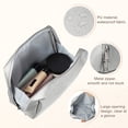 thumbnail image 5 of Unique Bargains Small Portable Travel Cosmetic Bag Zipper PU Leather Makeup Bag Suitable for Lipstick Silver Tone, 5 of 7