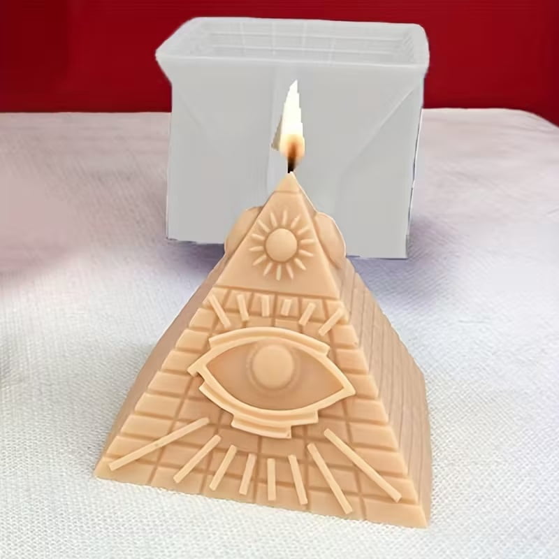 1 piece Egyptian candle mold Egyptian Pyramid with Eye of Power Scented Candle Silicone Mold - Unique irregular shape, suitable for handicrafts and home decoration ornaments silicone mold