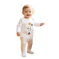 thumbnail image 4 of YunPes Baby Infant Bodysuit Smiling Ghost Long Sleeve Bubble Romper Newborn Boy Girl First Halloween Clothes Soft Cozy with Bottom Snaps, 4 of 5