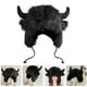 thumbnail image 2 of Sombrero decorativo de cuerno de buey lindo sombrero de cuerno de buey mullido sombrero de cuerno de buey peludo sombrero de cuerno de buey para el invierno, 2 of 4