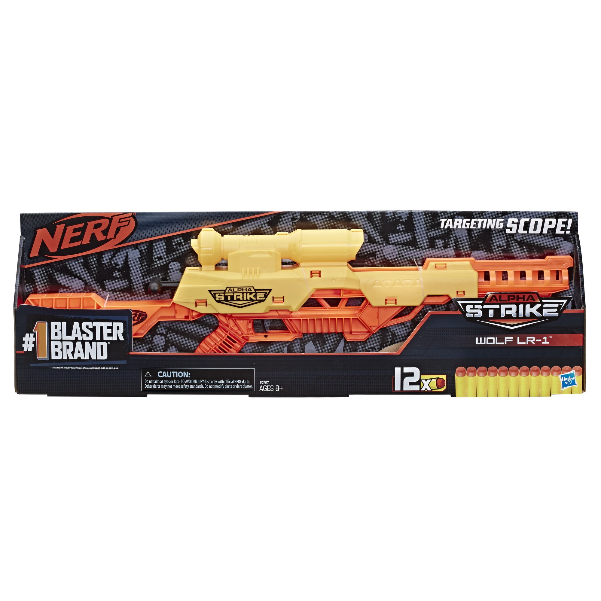 Nerf Alpha Strike Wolf LR-1 Toy Blaster with Targeting Scope - Includes 12  Official Nerf Elite Darts - for Kids, Teens, Adults