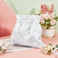 thumbnail image 5 of 1 pc Wedding Money Bag Satin Bridal Wedding Money Bag White Rose Satin Flower Decorated Handbag with Pearl for Dollar Dance Bridal Purse Wedding Favor Party, 5 of 7