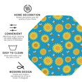 thumbnail image 4 of Pofeuu Bee Sunflower Print Leather Coasters Set of 6, Round Cups Mugs Mat Pad for Home Kitchen Heat Resistant Drink Coasters,Octagon, 4 of 7