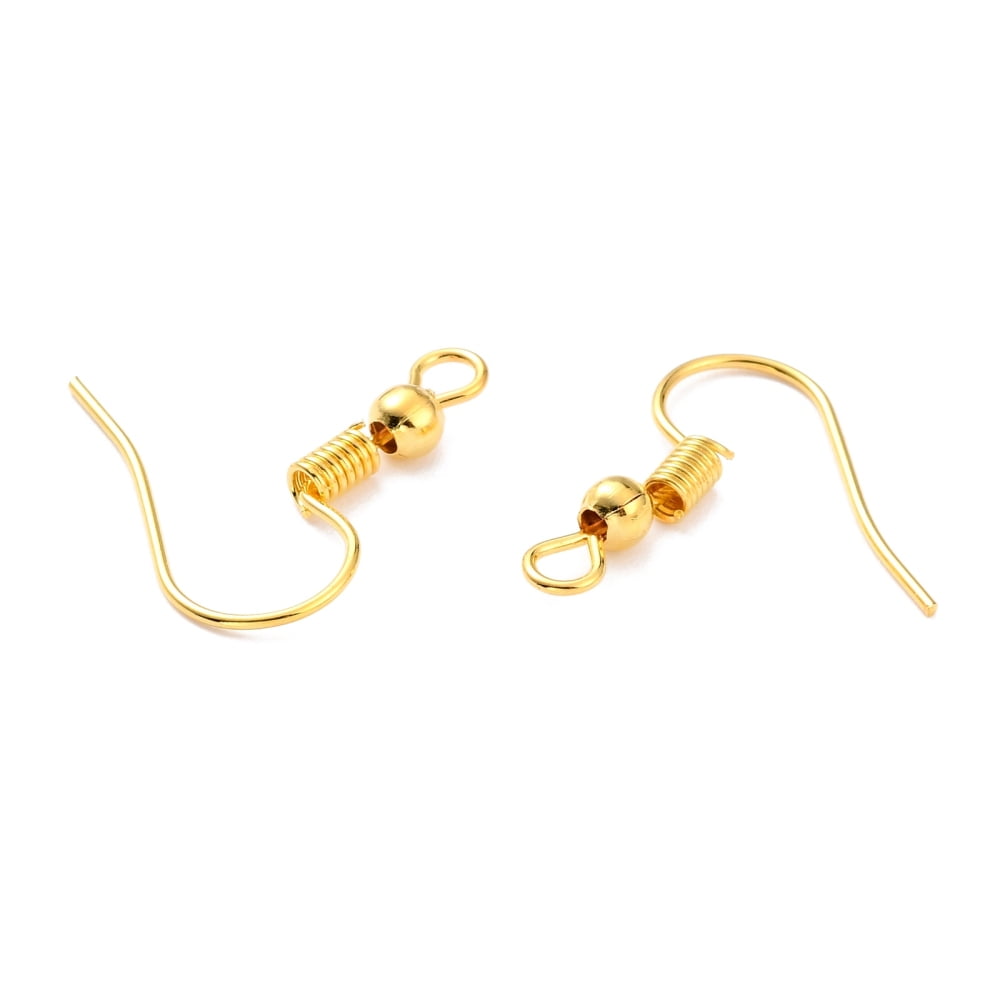 5000pcs Iron Earring Hooks Ear Wire with Horizontal Loop Cadmium Free & Nickel Free & Lead Free Golden 17~19x0.8mm Hole: 2mm 22 Gauge Pin: 0.6mm