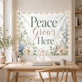 thumbnail image 5 of Botanical Floral Arrangement on Off-White Background, Serene Watercolor Style for Plant Lovers, Peaceful Nature Decor Art, Housewarming Gift, Tapestry Wall Hanging for Bedroom and Living Room, 5 of 7