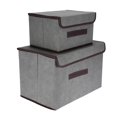thumbnail image 1 of Caja de Almacenamiento de Ropa ANGGREK Organizador de Ropa Tela 2 uds Plegable Con Cubierta Gris, 1 of 8
