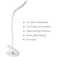 thumbnail image 7 of LINLIN LED Desk Lamp, 3 Color Eye Caring USB Rechargeable Clip Desk Lamp Touch Control Bed Light with Flexible Gooseneck for in Bed Headboard Office Work Study, 7 of 7
