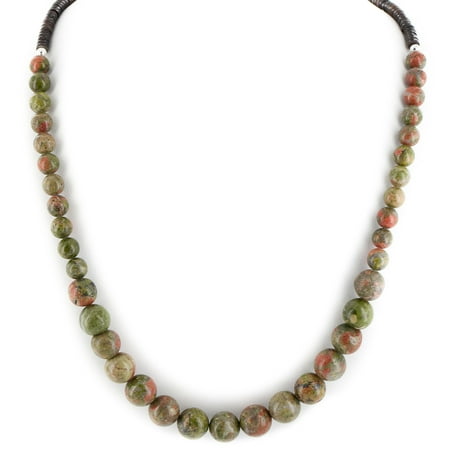 - Certified Authentic Navajo .925 Sterling Silver Natural Green Jasper Heishi Native American Necklace