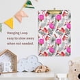 thumbnail image 6 of FMSHPON FlamingoTropical Leaves Clipboard Hardboard Wood Nursing Clip Board and Pull for Standard A4 Letter 13x9 inches, 6 of 7